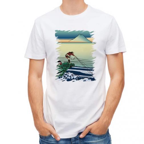 【Tシャツ】葛飾北斎　富嶽三十六景 甲州石班澤のイラスト