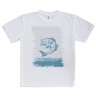 【Tシャツ】ブラックバスのイラスト　木目調