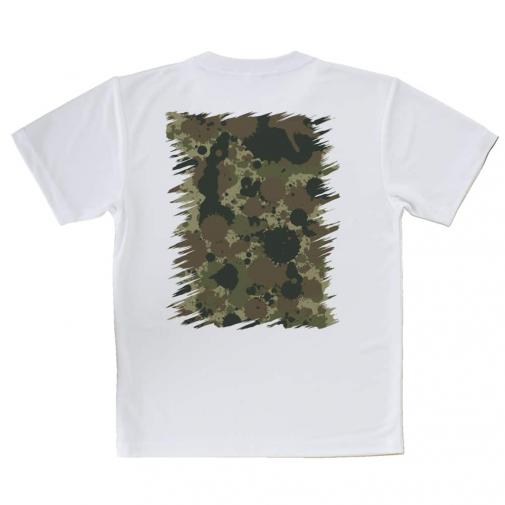 【Tシャツ】墨跡　迷彩大柄　アーミーカラー