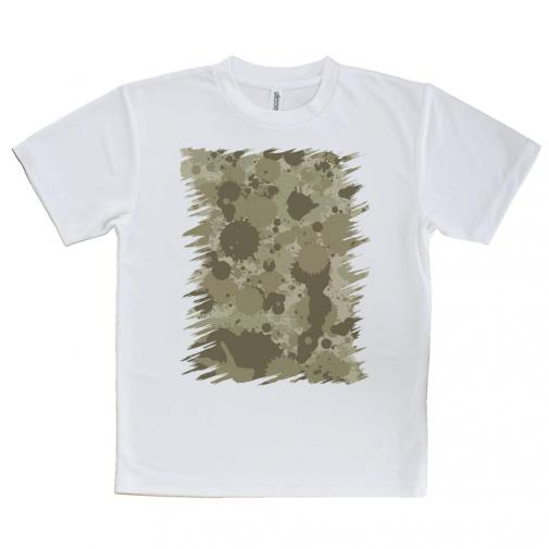 【Tシャツ】墨跡　迷彩大柄　ベージュカラー