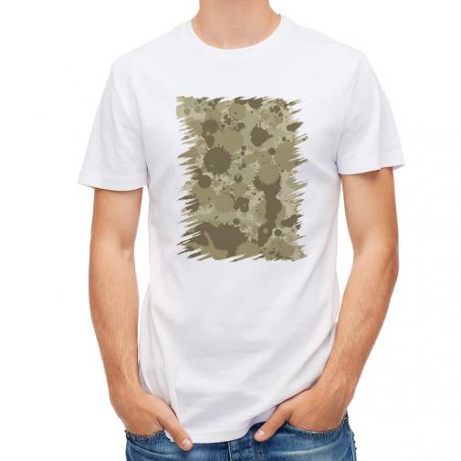 【Tシャツ】墨跡　迷彩大柄　ベージュカラー