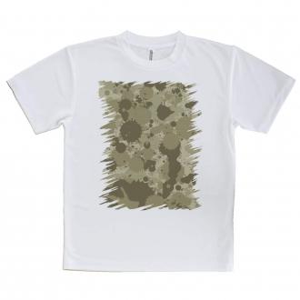 【Tシャツ】墨跡　迷彩大柄　ベージュカラー