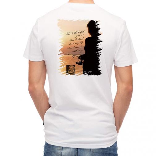 【Tシャツ】釣れない日は人生について考える時間を魚がくれたと思え アーネスト・ヘミングウェイ