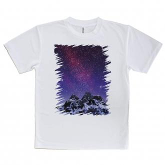 【Tシャツ】雪山の上の済んだ夜空