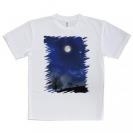 【Tシャツ】屋根の上のネコと満月