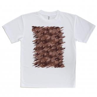 【Tシャツ】サメ(SHARK)　迷彩柄　チョコレートカラー