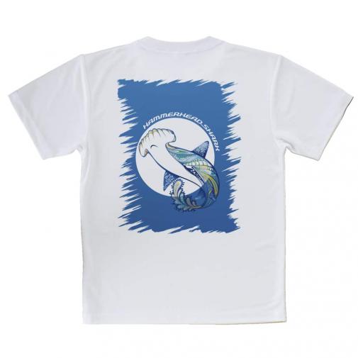 【Tシャツ】ハンマーヘッドシャーク　トロピカル風