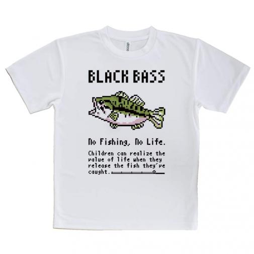 【Tシャツ】【釣りざんまい】ドット絵のブラックバス