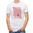 【Tシャツ】ピンクの花畑と蝶