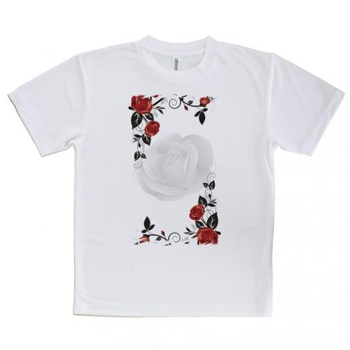 【Tシャツ】モノトーンなバラ