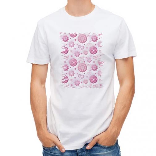 【Tシャツ】可愛いハートと花模様