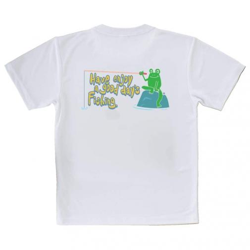【Tシャツ】【釣りざんまい】カエルがノンビリ釣りをするでケロ