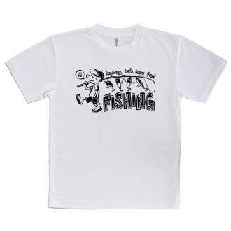 【Tシャツ】【釣りざんまい】釣りをとにかく楽しもう!_モノクロ