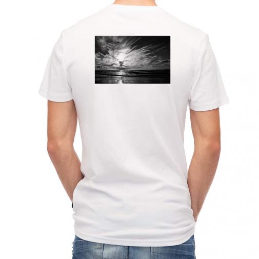 【Tシャツ】白黒の海岸