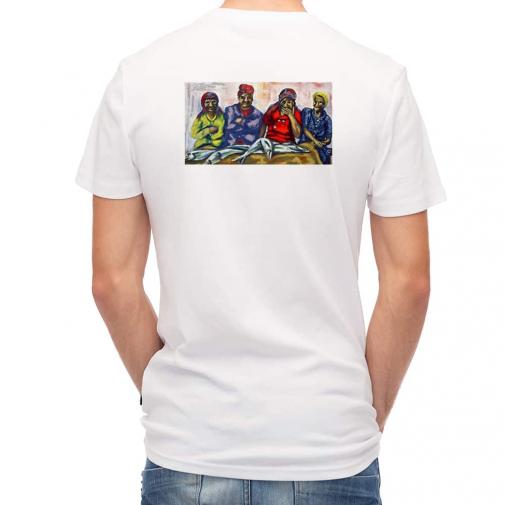 【Tシャツ】魚売りの女性　アクリル画