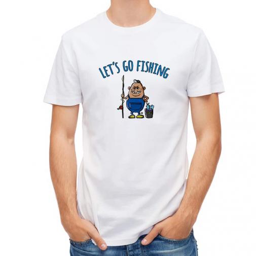 【Tシャツ】【釣りざんまい】レッツゴーフィッシング ポッチャリアングラー_カラフル