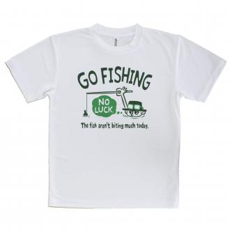 【Tシャツ】【釣りざんまい】ユニークな釣りするアングラー_グリーン