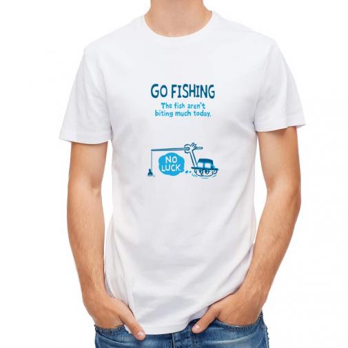 【Tシャツ】【釣りざんまい】ユニークな釣り_ブルー