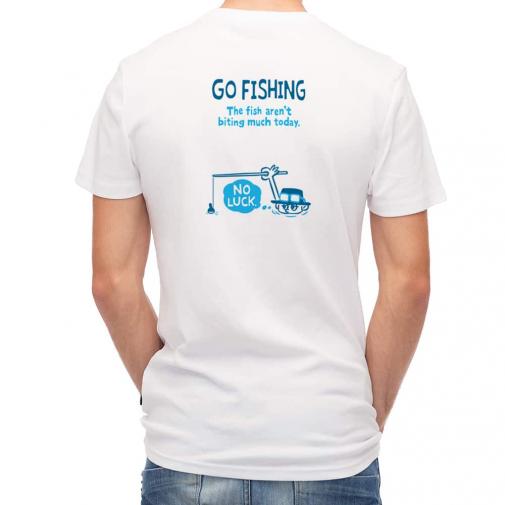 【Tシャツ】【釣りざんまい】ユニークな釣り_ブルー