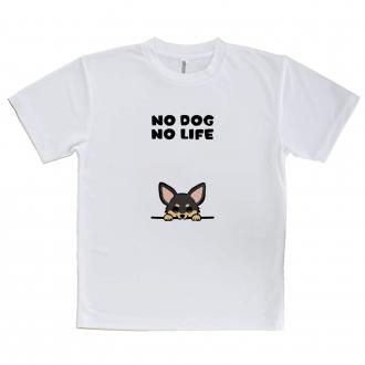 【Tシャツ】何か気になるチワワ_ブラックタン(wakat)
