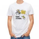 【Tシャツ】【釣りざんまい】釣り人と魚の遭遇_DG