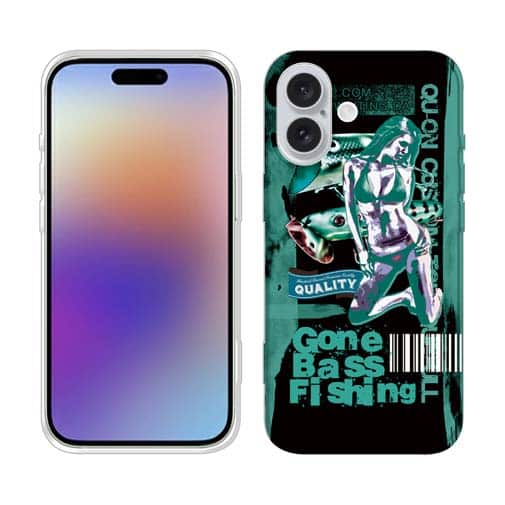【TPU】Gone Bass Fishing ローライダーポスター風　エメラルドグリーン