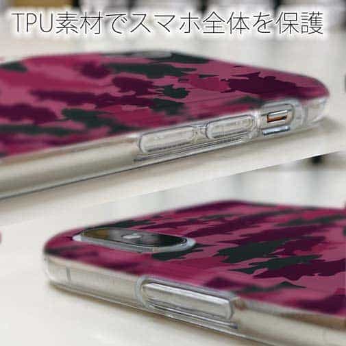 【TPU】ブラックバス　迷彩大柄　レッドカラー