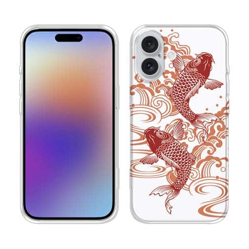 【TPU】タトゥー風昇り鯉　レッド&ホワイト