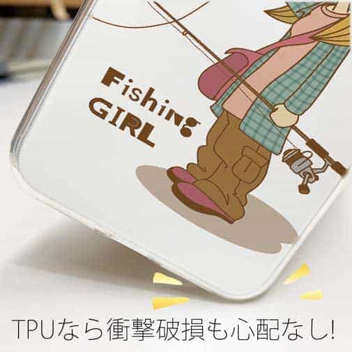 【TPU】釣りガール　イラスト　ブラックバス