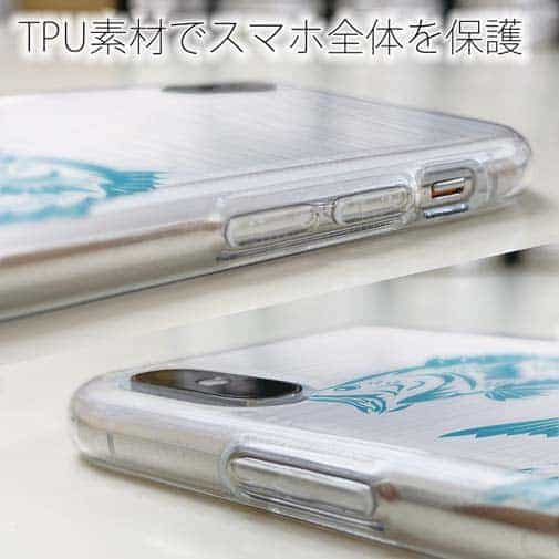 【TPU】ブラックバスのイラスト　木目調