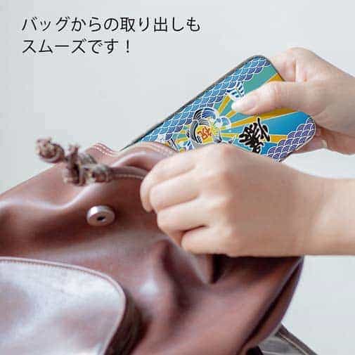 【TPU】赤ワイン　大漁旗スマホケース　シーバス（スズキ）