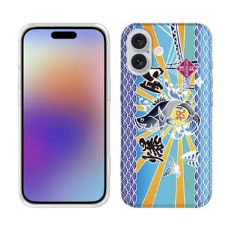 【TPU】赤ワイン　大漁旗スマホケース　シーバス（スズキ）