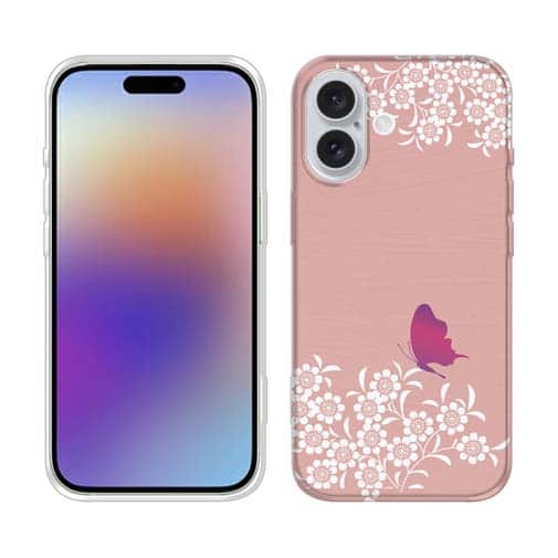 【TPU】ピンクの花畑と蝶