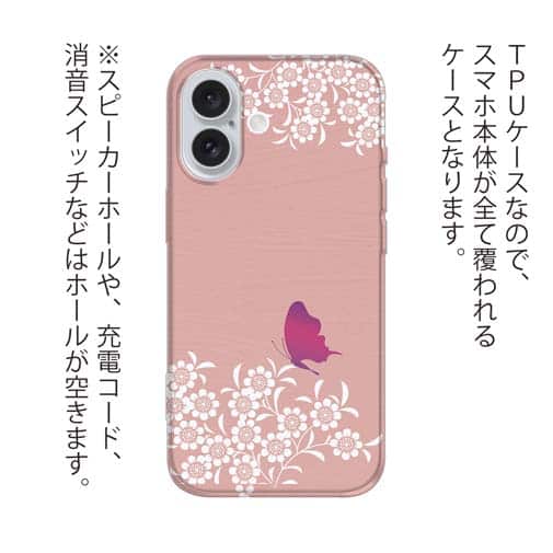 【TPU】ピンクの花畑と蝶