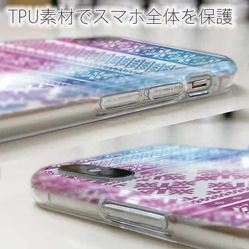 【TPU】ノルディック柄 レッド&ブルー