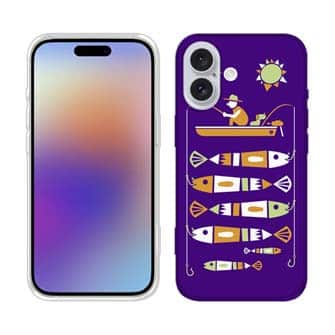 【TPU】【釣りざんまい】愛犬と釣りを楽しむアングラー_カラフルパープル