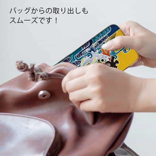 【TPU】赤ワイン　大漁旗スマホケース　マアジ