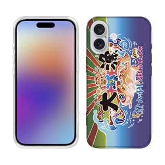 【TPU】さかな芸人ハットリ×赤ワイン　大漁旗スマホケース　マアジ