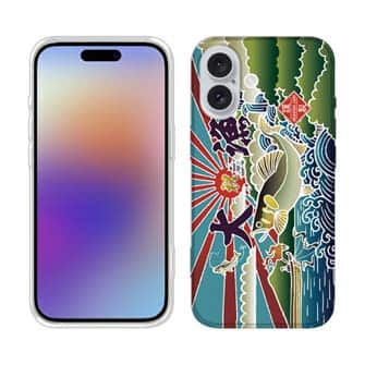 【TPU】赤ワイン　大漁旗スマホケース　鮎（アユ）