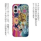 【TPU】赤ワイン　大漁旗スマホケース　アオリイカ