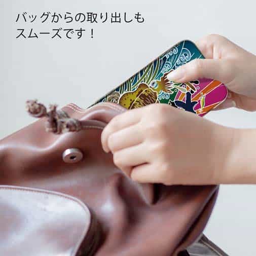 【TPU】赤ワイン　大漁旗スマホケース　アオリイカ