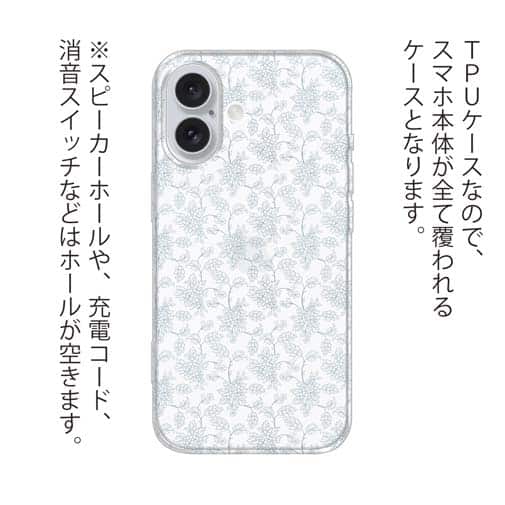 【TPU】花のシームレスパターン ブルー