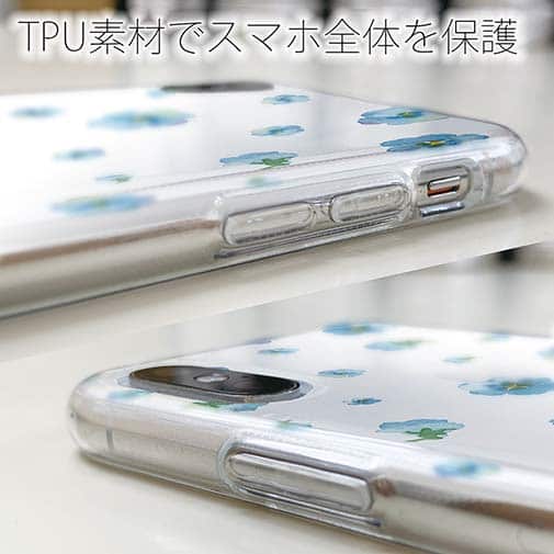 【TPU】ブルーの花のシームレスパターン