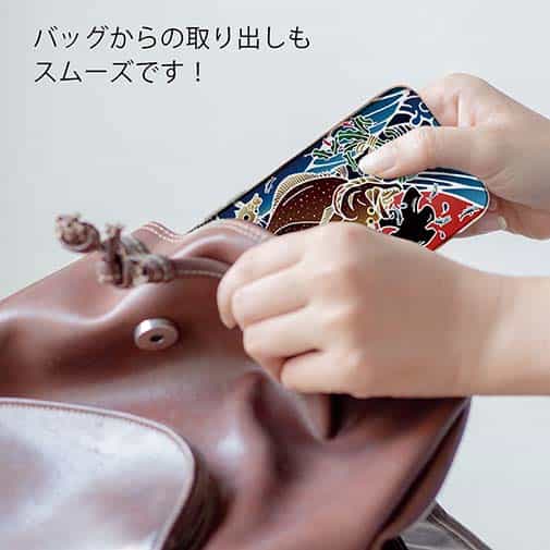 【TPU】赤ワイン　大漁旗スマホケース　ヒラメ