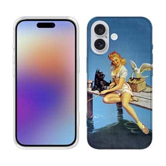 【TPU】釣りをする女性 ビンテージバージョン