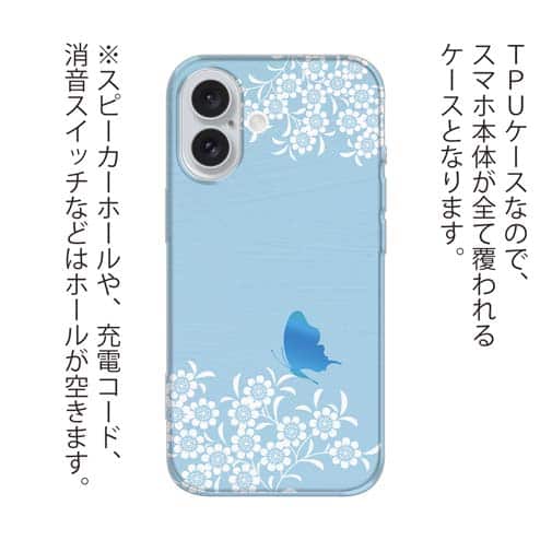 【TPU】ブルーの花畑と蝶