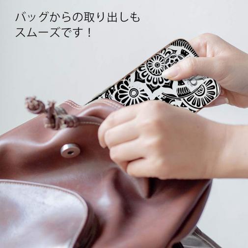 【ROMI HIME】【TPU】ヘナ タトゥー　トライバル　花　ホワイト＆ブラック