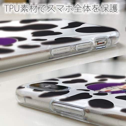 【Pariko】【TPUケース】牛柄と女の子 アメコミ