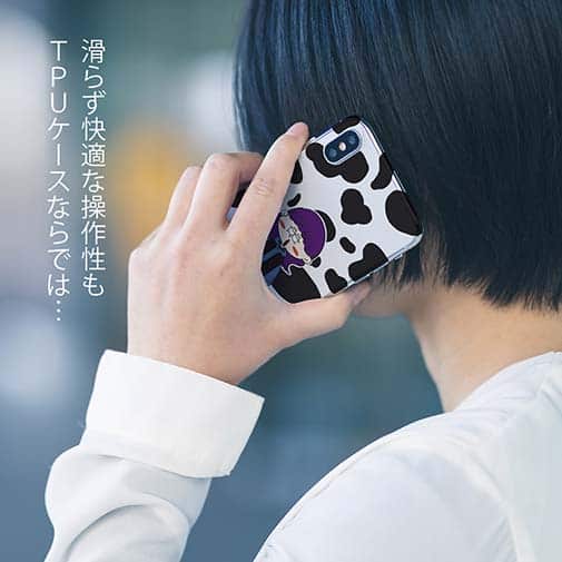 【Pariko】【TPUケース】牛柄と女の子 アメコミ