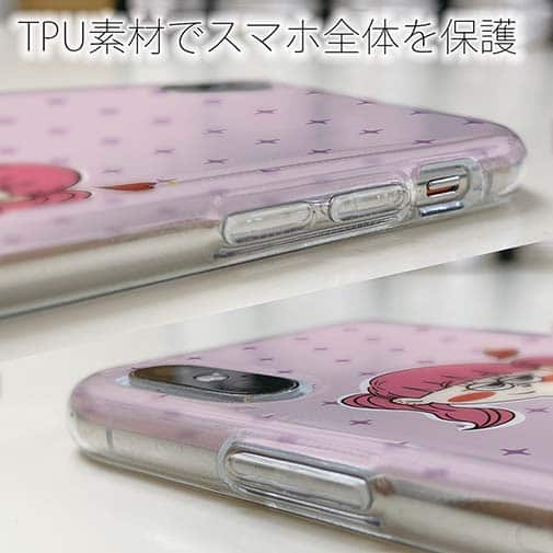 【Pariko】【TPUケース】恋するん女の子(ピンク) アメコミ